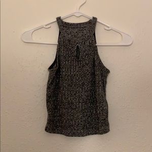 gray sweater keyhole crop top size s